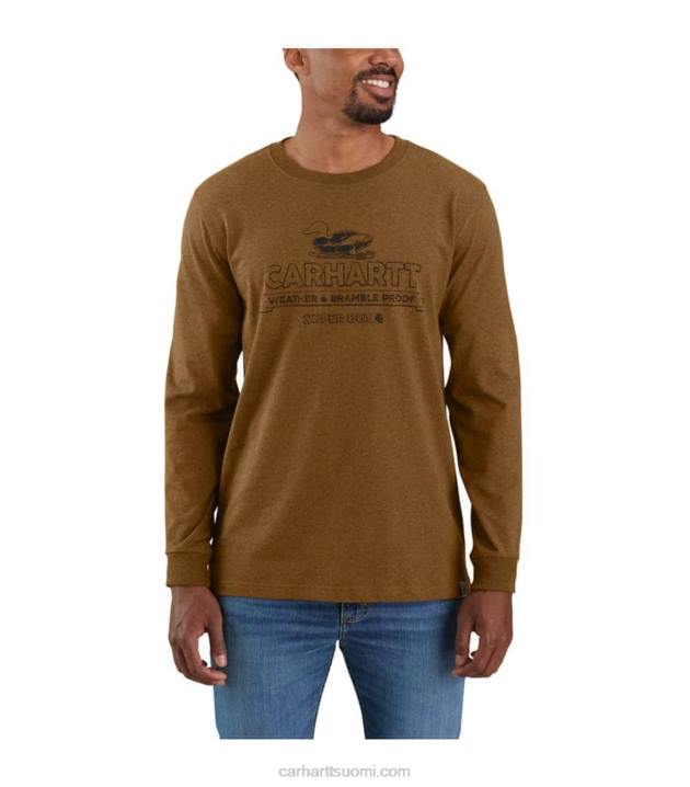 musta miehet Carhartt rennon mallin raskas pitkähihainen super dux graafinen t-paita 4NNJ140