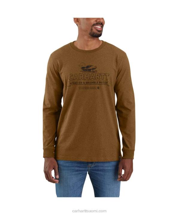 musta miehet Carhartt rennon mallin raskas pitkähihainen super dux graafinen t-paita 4NNJ140