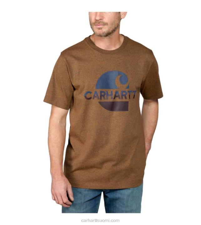 musta miehet Carhartt rento istuvuus raskaan sarjan lyhythihainen "c" graafinen t-paita 4NNJ119