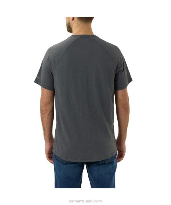 taivaansininen miehet Carhartt force rented fit keskipainoinen lyhythihainen block-logograafinen t-paita 4NNJ133