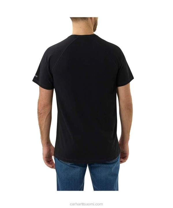 taivaansininen miehet Carhartt force rented fit keskipainoinen lyhythihainen block-logograafinen t-paita 4NNJ133