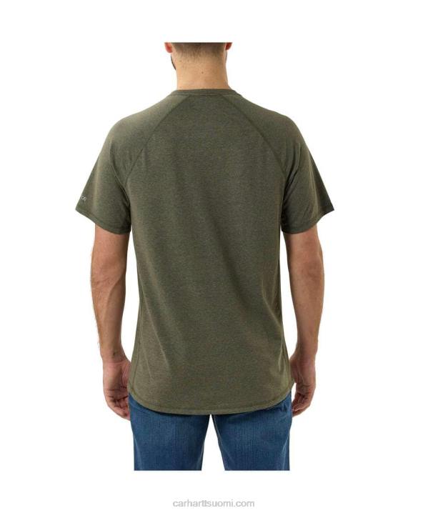 taivaansininen miehet Carhartt force rented fit keskipainoinen lyhythihainen block-logograafinen t-paita 4NNJ133