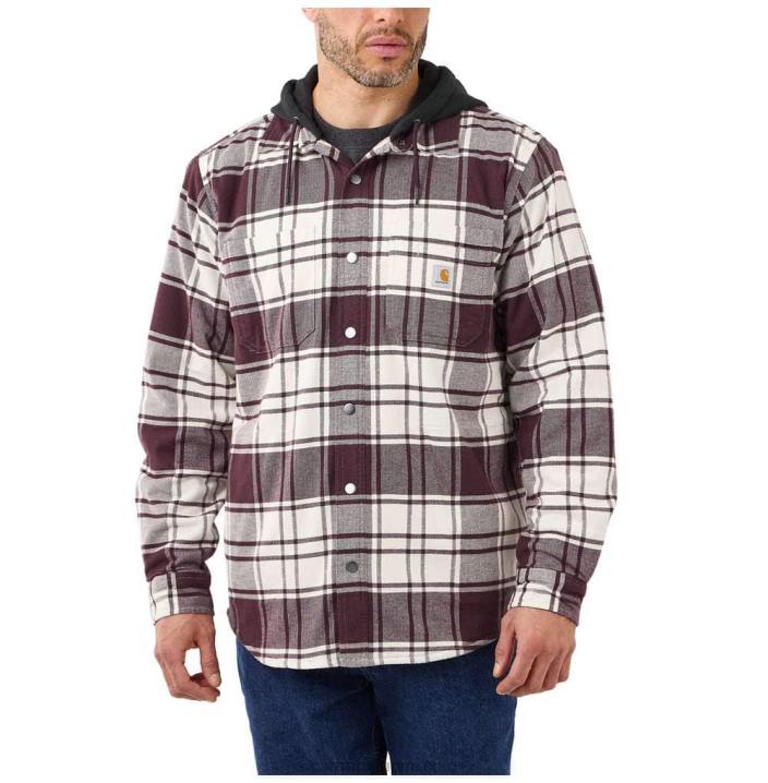 jalava miehet Carhartt jäykkä flex rento istuvuus flanelli fleecevuorattu hupullinen paita jac 4NNJ21