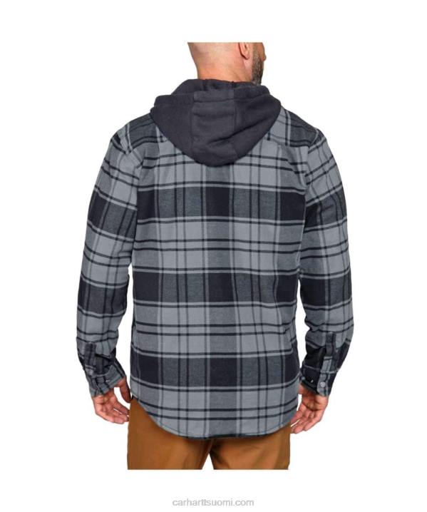jalava miehet Carhartt jäykkä flex rento istuvuus flanelli fleecevuorattu hupullinen paita jac 4NNJ21