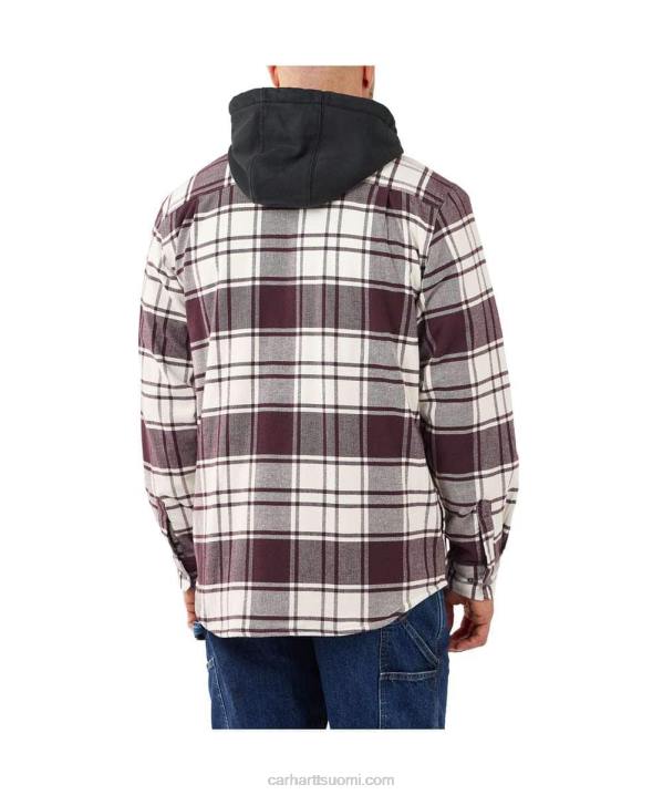 jalava miehet Carhartt jäykkä flex rento istuvuus flanelli fleecevuorattu hupullinen paita jac 4NNJ21