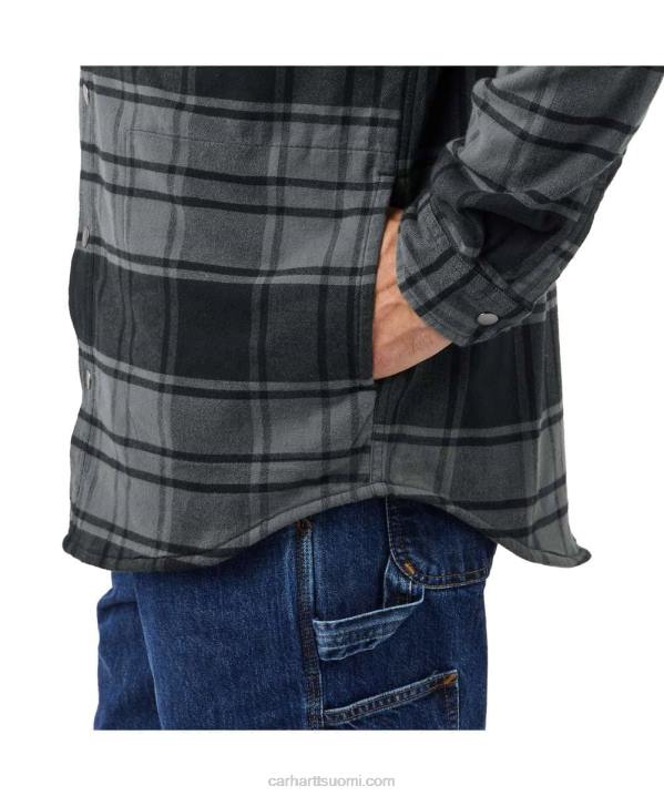 jalava miehet Carhartt jäykkä flex rento istuvuus flanelli fleecevuorattu hupullinen paita jac 4NNJ21