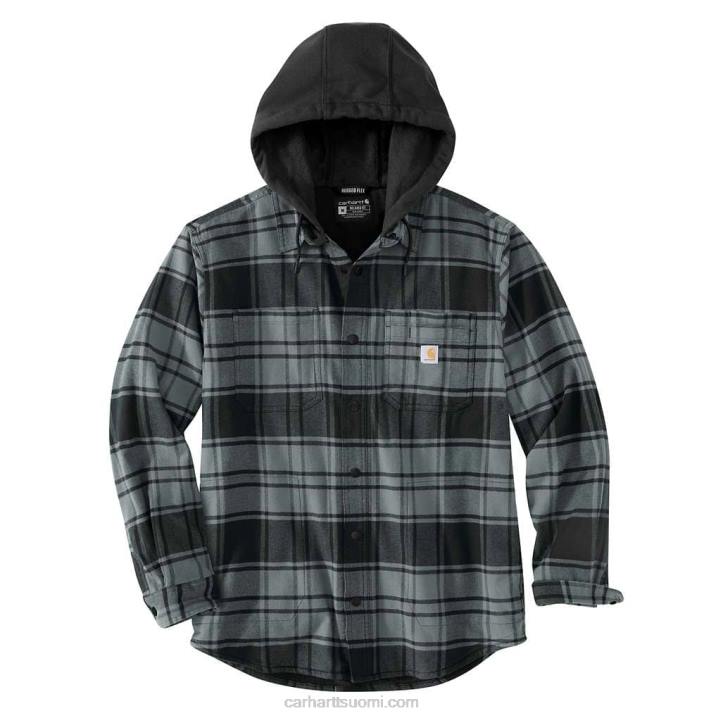 jalava miehet Carhartt jäykkä flex rento istuvuus flanelli fleecevuorattu hupullinen paita jac 4NNJ21