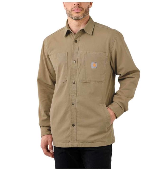 musta miehet Carhartt jykevä, joustava, rento istuvuus canvas-fleecevuorattu paitapusero 4NNJ28