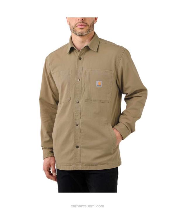 musta miehet Carhartt jykevä, joustava, rento istuvuus canvas-fleecevuorattu paitapusero 4NNJ28