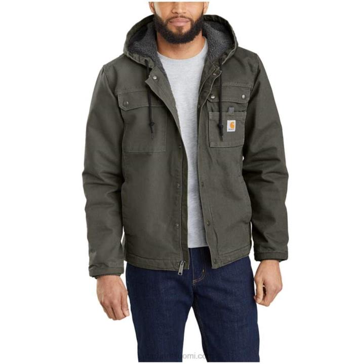 musta miehet Carhartt rento istuvuus pesty ankkasherpa-vuorattu yleistakki 4NNJ14