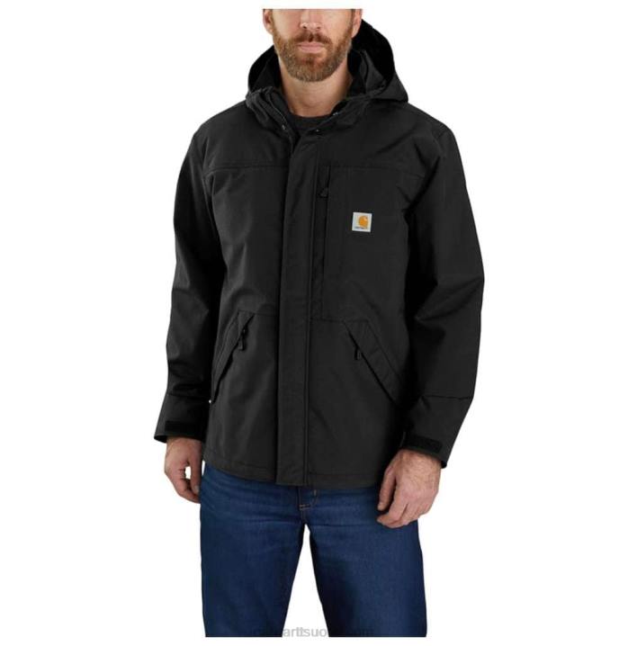 musta miehet Carhartt storm Defense löysä istuvuus raskaan sarjan takki 4NNJ29