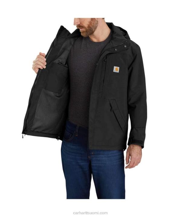 musta miehet Carhartt storm Defense löysä istuvuus raskaan sarjan takki 4NNJ29
