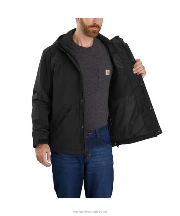 musta miehet Carhartt storm Defense löysä istuvuus raskaan sarjan takki 4NNJ29