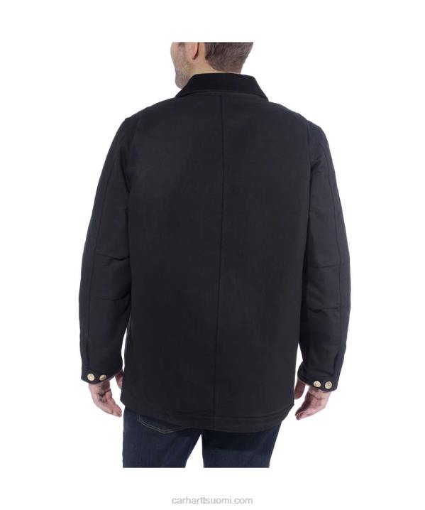 musta miehet Carhartt väljä istuvuus kiinteä ankkahuopavuorattu chore-takki 4NNJ19