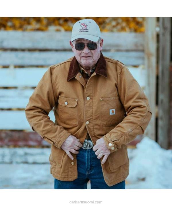 musta miehet Carhartt väljä istuvuus kiinteä ankkahuopavuorattu chore-takki 4NNJ19
