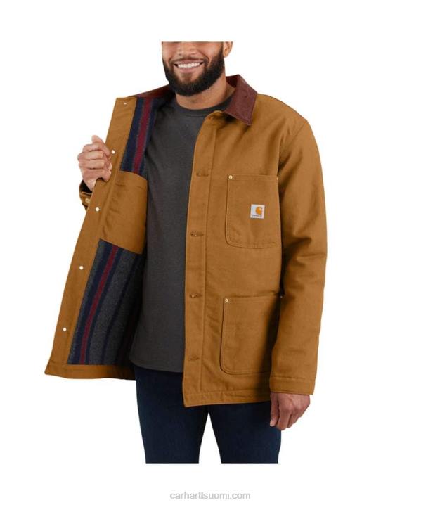 musta miehet Carhartt väljä istuvuus kiinteä ankkahuopavuorattu chore-takki 4NNJ19