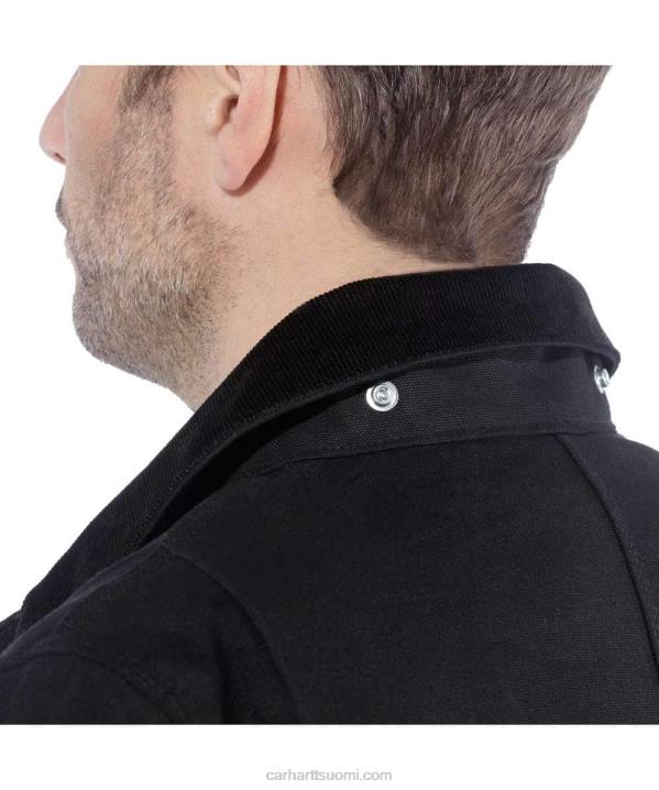 musta miehet Carhartt väljä istuvuus kiinteä ankkahuopavuorattu chore-takki 4NNJ19