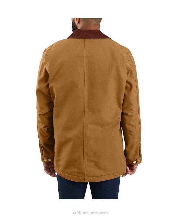musta miehet Carhartt väljä istuvuus kiinteä ankkahuopavuorattu chore-takki 4NNJ19