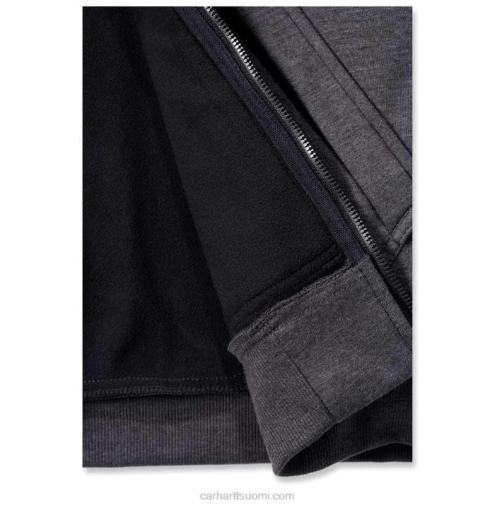 musta miehet Carhartt wind fighter relaxed fit keskipainoinen full-zip collegepaita 4NNJ27