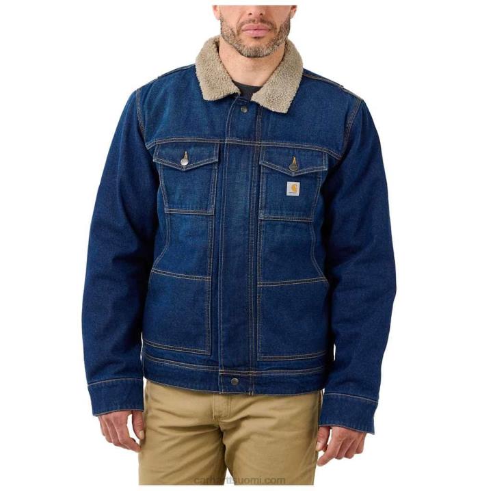 pyökki miehet Carhartt rento istuvuus denim sherpavuorattu takki 4NNJ24