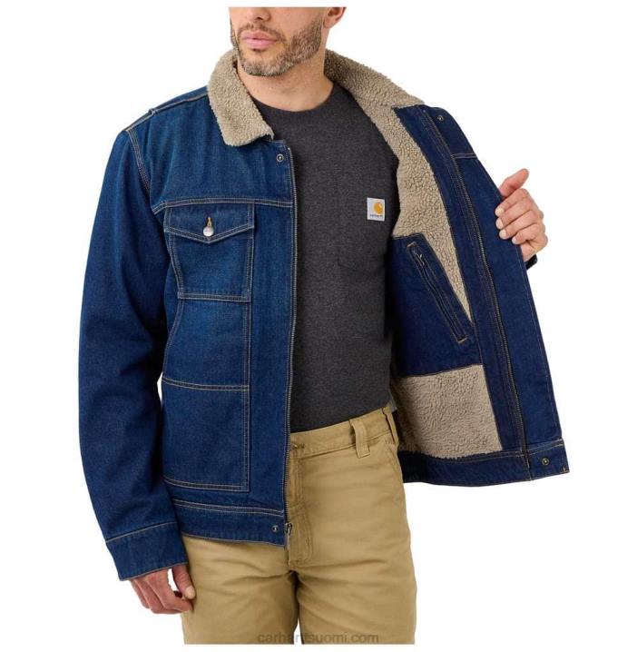 pyökki miehet Carhartt rento istuvuus denim sherpavuorattu takki 4NNJ24