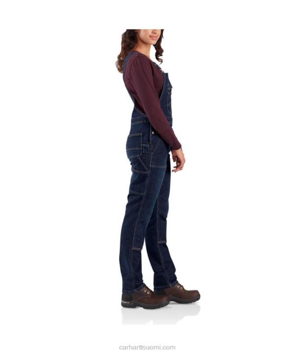 keskiyön taivas naiset Carhartt Kestävä flex denim kaksinkertainen ruokalappuhaalari edessä 4NNJ219