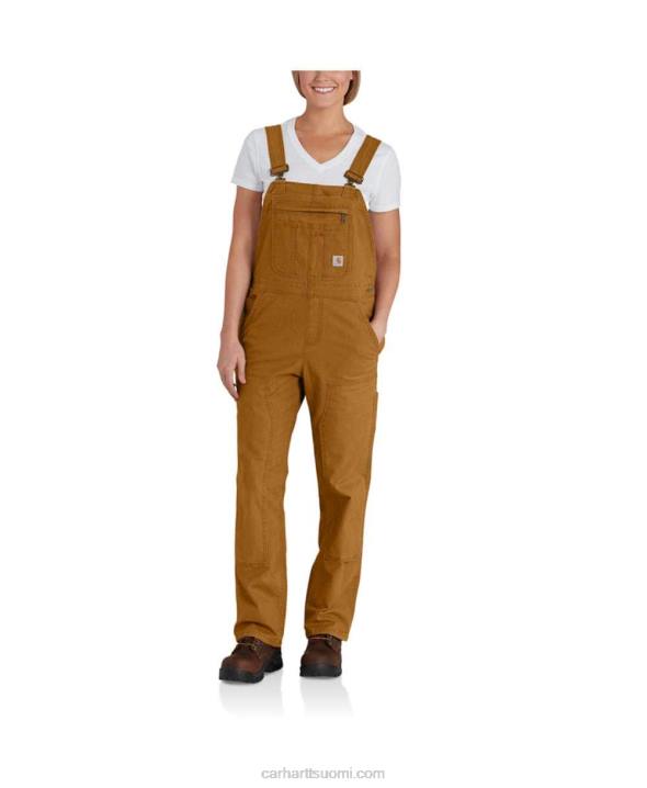musta naiset Carhartt Kestävä joustava löysä kangaslappuhaalari 4NNJ218