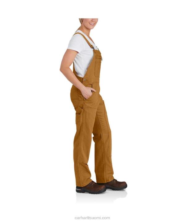 musta naiset Carhartt Kestävä joustava löysä kangaslappuhaalari 4NNJ218