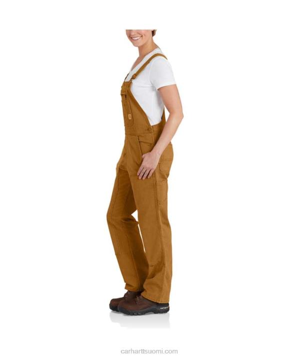 musta naiset Carhartt Kestävä joustava löysä kangaslappuhaalari 4NNJ218