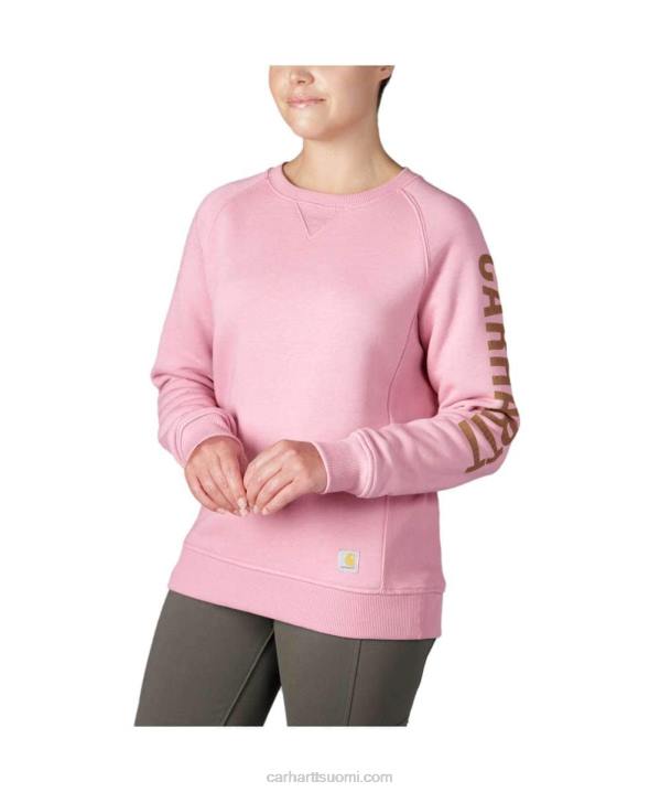 asfaltti kanerva nep naiset Carhartt rennon istuvuuden keskipainoinen pyöreäkaula-logoinen hihainen graafinen collegepaita 4NNJ210