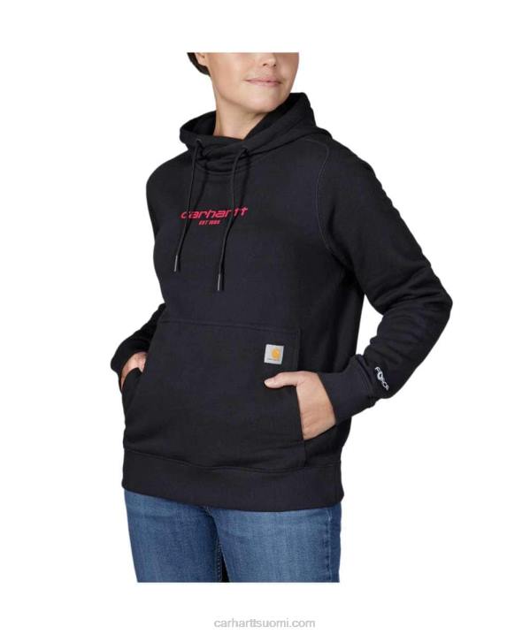 musta naiset Carhartt force relaxed fit kevyt graafinen huppari 4NNJ205