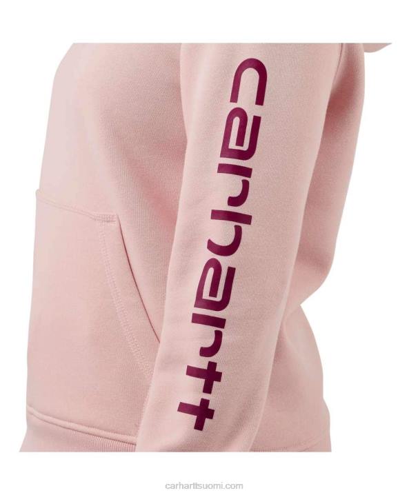 tuhka ruusu naiset Carhartt rennon mallin keskipainoinen logohihainen graafinen collegepaita 4NNJ211