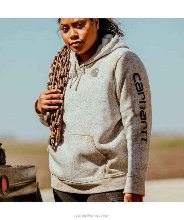 tuhka ruusu naiset Carhartt rennon mallin keskipainoinen logohihainen graafinen collegepaita 4NNJ211