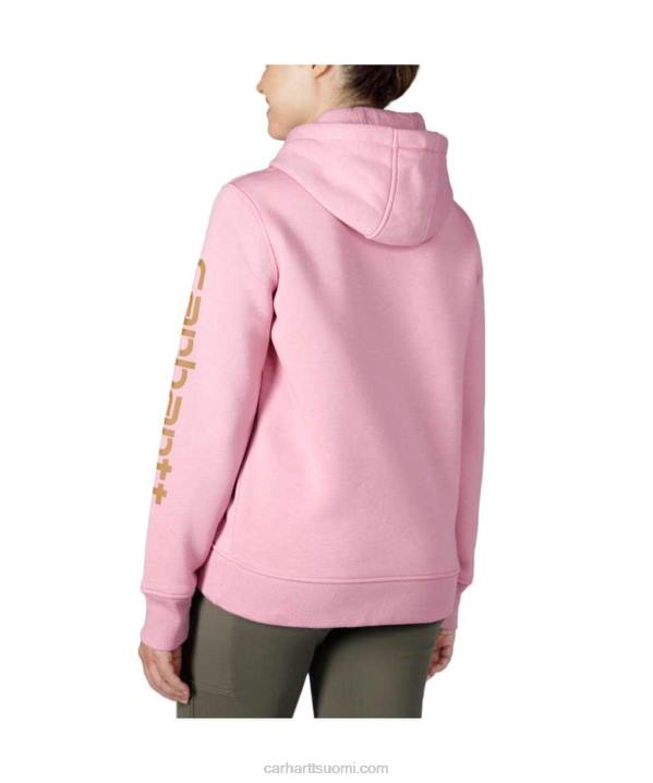 tuhka ruusu naiset Carhartt rennon mallin keskipainoinen logohihainen graafinen collegepaita 4NNJ211