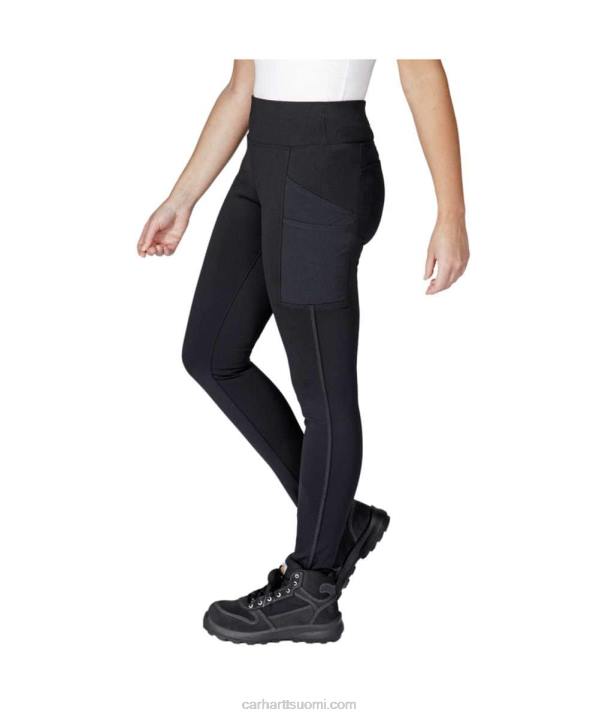 musta naiset Carhartt voima-istuttavat raskaat vuoratut leggingsit 4NNJ184