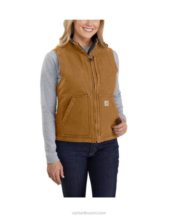 carhartt ruskea naiset Carhartt rento istuvuus pesty ankka sherpa vuorattu mock kaula liivi 4NNJ222