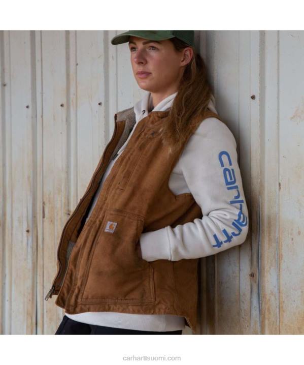 carhartt ruskea naiset Carhartt rento istuvuus pesty ankka sherpa vuorattu mock kaula liivi 4NNJ222