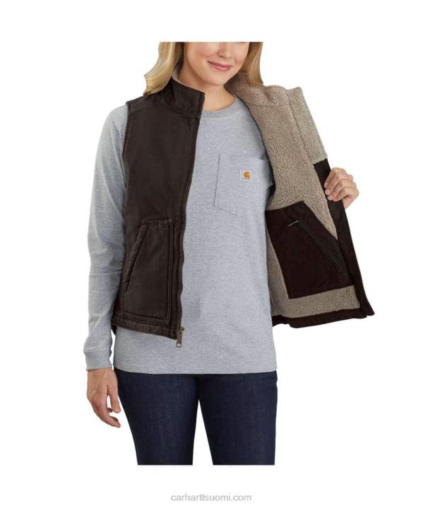 carhartt ruskea naiset Carhartt rento istuvuus pesty ankka sherpa vuorattu mock kaula liivi 4NNJ222