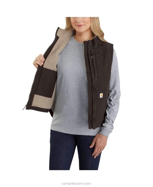 carhartt ruskea naiset Carhartt rento istuvuus pesty ankka sherpa vuorattu mock kaula liivi 4NNJ222