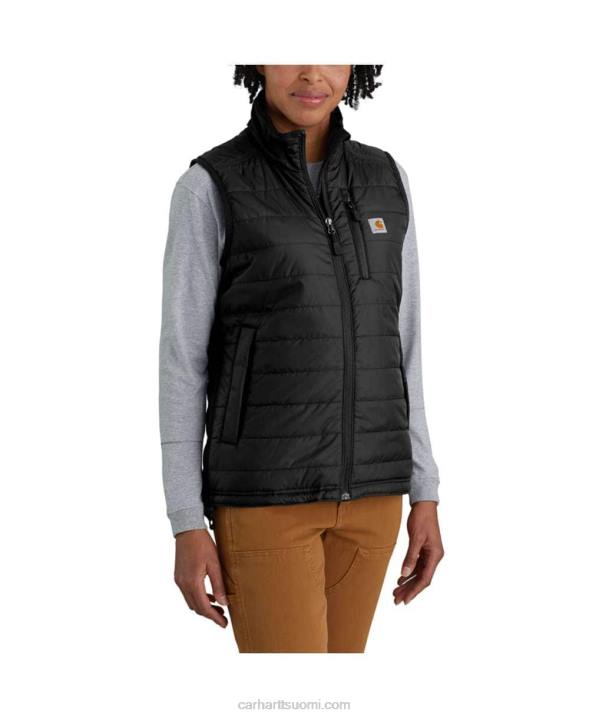 musta naiset Carhartt sateensuoja nylon eristetty mock-neck-liivi 4NNJ221