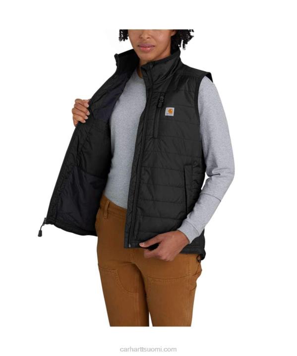 musta naiset Carhartt sateensuoja nylon eristetty mock-neck-liivi 4NNJ221