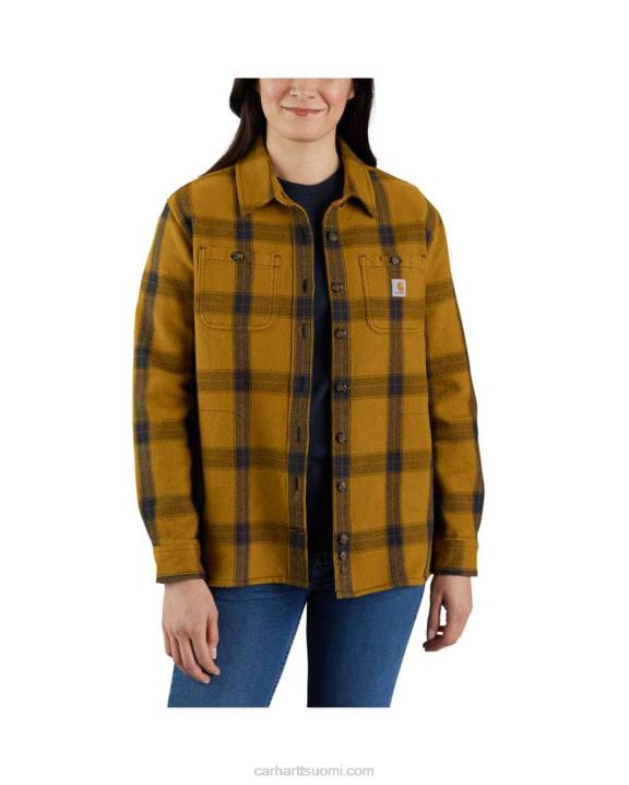 carhartt ruskea naiset Carhartt väljä istuvuus raskas twill pitkähihainen ruudullinen paita 4NNJ248