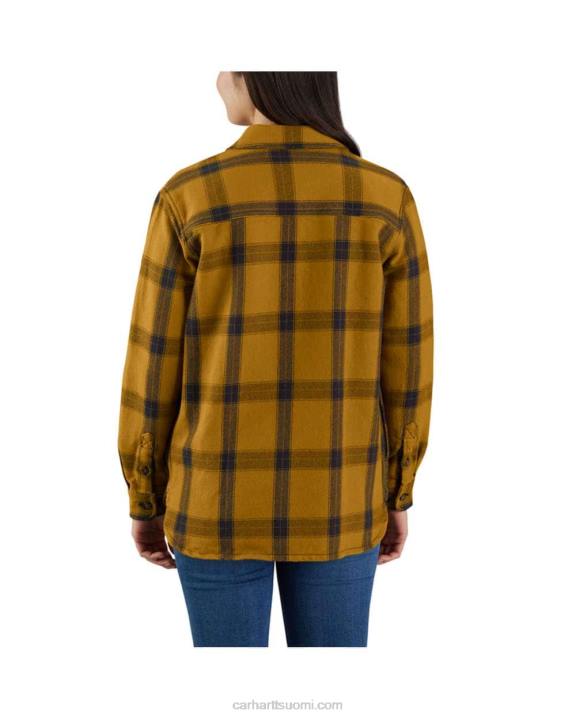 carhartt ruskea naiset Carhartt väljä istuvuus raskas twill pitkähihainen ruudullinen paita 4NNJ248