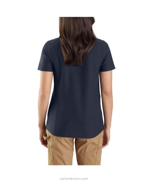 laivasto naiset Carhartt w rento istuvuus keskipainoinen lyhythihainen taskupoolo 4NNJ228