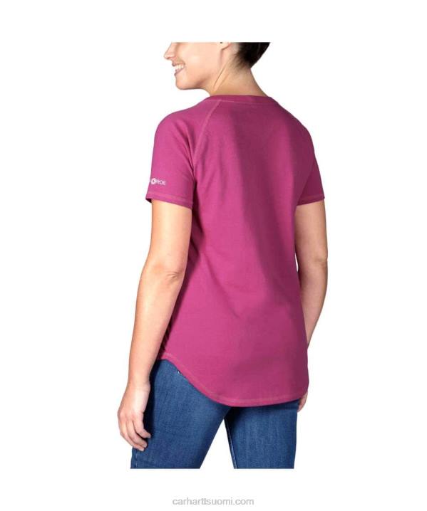 magenta akaatti naiset Carhartt force rented fit keskipainoinen lyhythihainen taskut-paita 4NNJ224