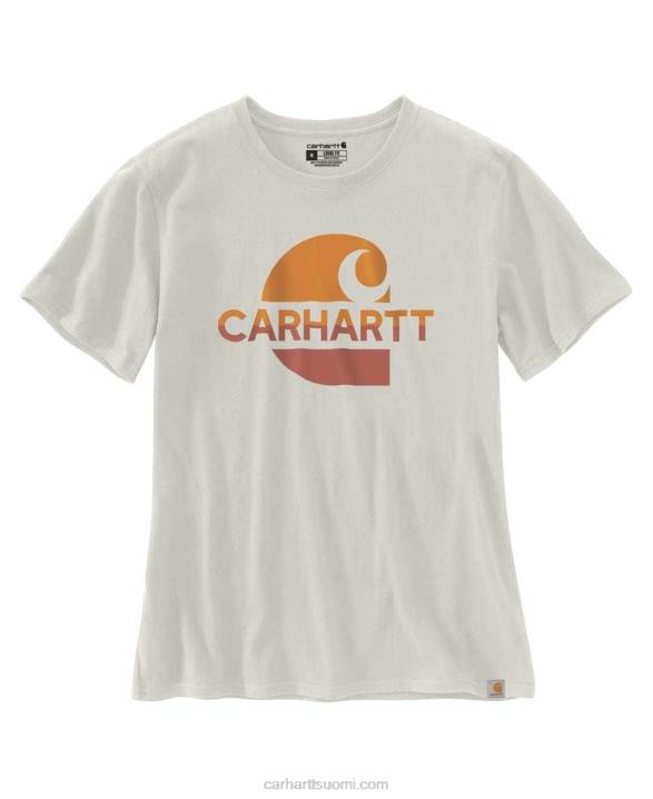 magenta akaatti naiset Carhartt väljä istuvuus raskas lyhythihainen haalistunut 'c' graafinen t-paita 4NNJ225