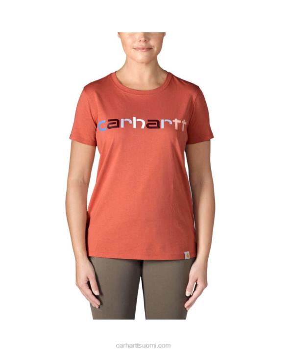 musta naiset Carhartt rento malli kevyt lyhythihainen monivärinen logograafinen t-paita 4NNJ226