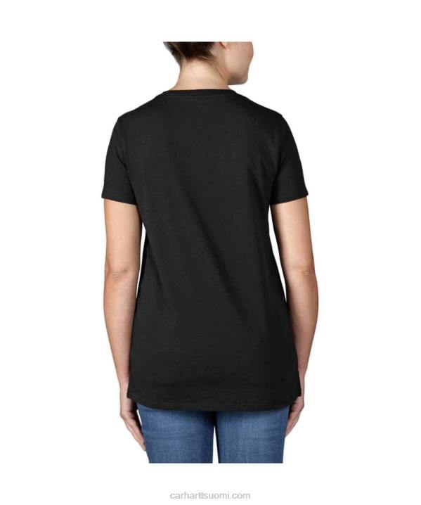musta naiset Carhartt rento malli kevyt lyhythihainen monivärinen logograafinen t-paita 4NNJ226