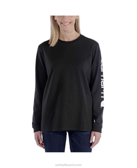 tuhka ruusu naiset Carhartt väljä istuvuus raskas pitkähihainen logohihainen graafinen t-paita 4NNJ230
