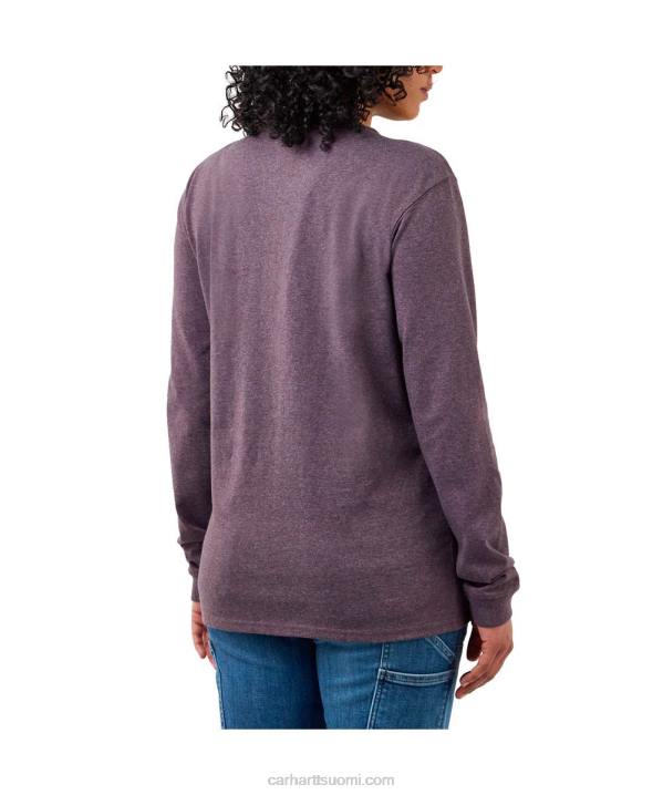 tuhka ruusu naiset Carhartt väljä istuvuus raskas pitkähihainen logohihainen graafinen t-paita 4NNJ230